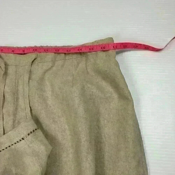 Sag Harbor VTG Womens LG/XL Tan Button Up Blouse and Pants 2 pc Set Linen Blend - Picture 10 of 16